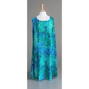 Kwoman Collection Women’s 22W Sleeveless Vacation Travel Dress Scoop Neck Ikat